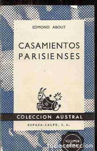 Libros: CASAMIENTOS PARISIENSES - ABOUT, EDMOND - Foto 1