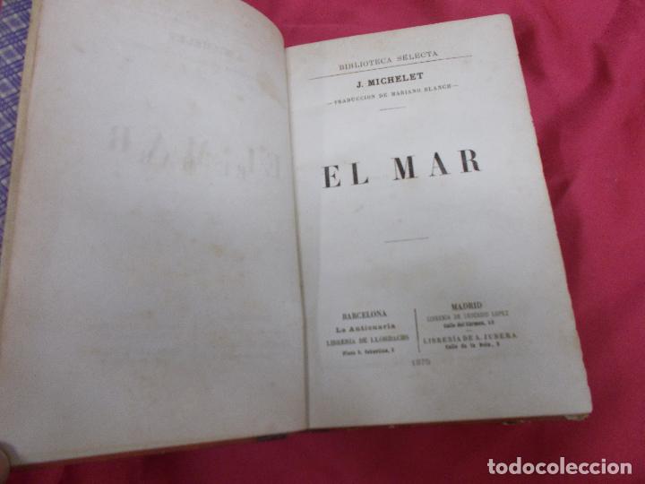 Libros: EL MAR. J. MICHELET. 1875. - Foto 1