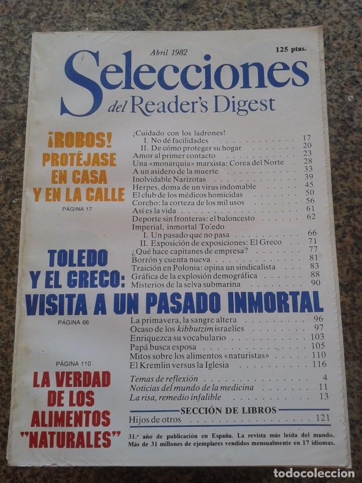 Libros: SELECCIONES DEL READER,S DIGEST -- ABRIL 1982 -- - Foto 1
