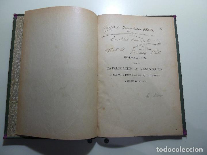 Libros: INSTRUCCIONES PARA LA CATALOGACION DE MANUSCRITOS - Foto 5