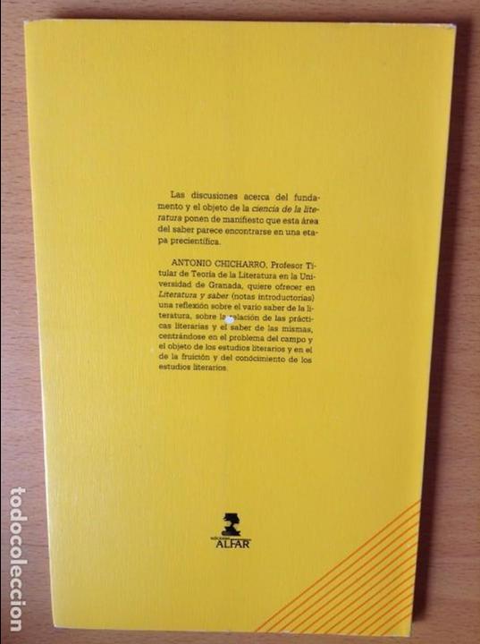 Libros: LITERATURA Y SABER - ANTONIO CHICARRO CHAMORRO - - Foto 2