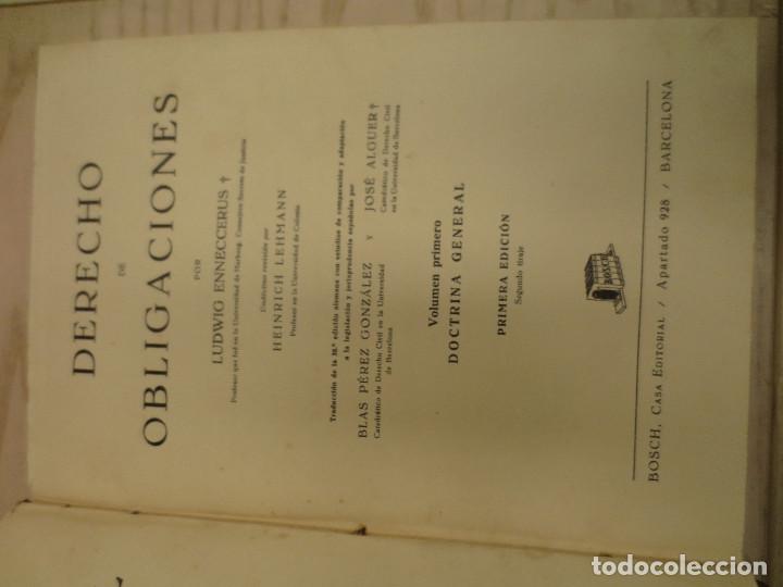Libros: derecho de obligaciones.  barcelona - Foto 2