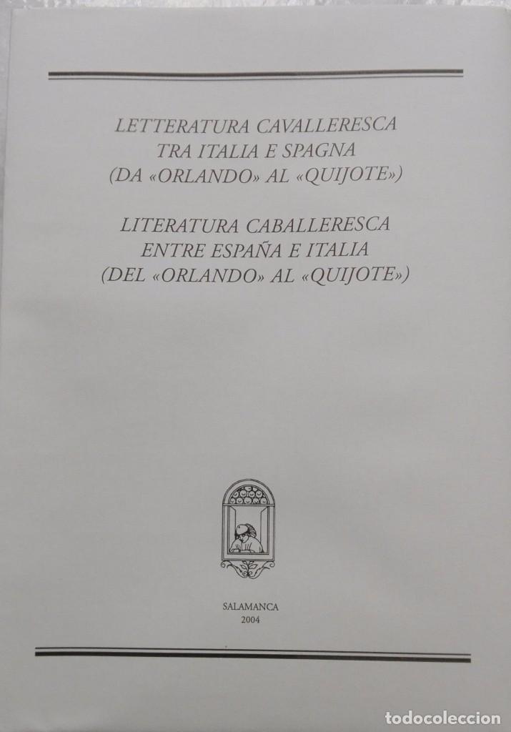 Libros: Literatura caballeresca entre  Espa&ntilde;a e Italia (Del Orlando al Quijote)
