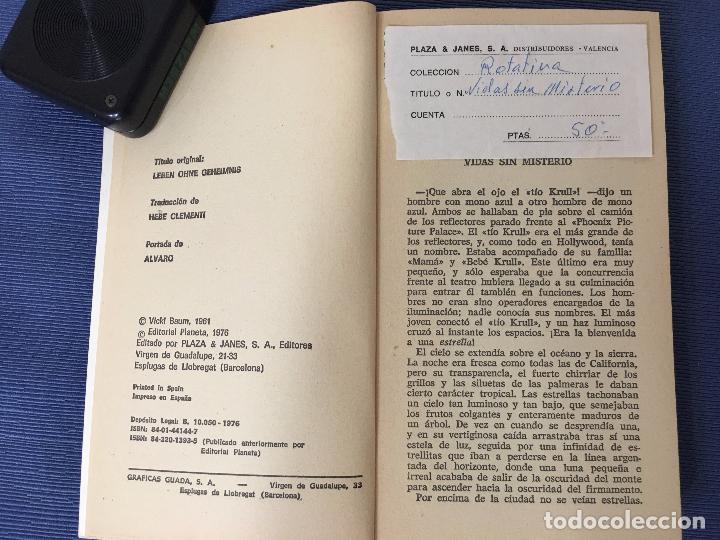 Libros: VIDAS SIN MISTERIO de Vicki Baum  -1976 - Foto 2