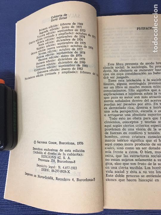 Libros: SOCIOLOGIA de Salvador Giner  -1976 - Foto 3