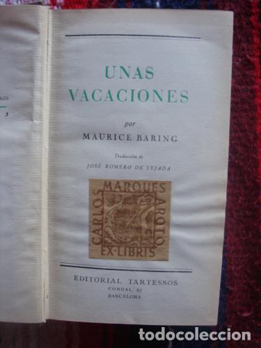 Libros: BARING, MAURICE - Unas vacaciones - Foto 1