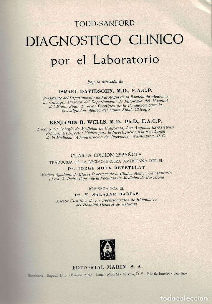 Libros: DIAGNOSTICO CL&Iacute;NICO POR EL LABORATORIO- Todd - Sanford.