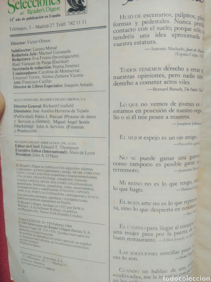 Libros: Selecciones del Readers Digest. 1984 Febrero - Foto 2