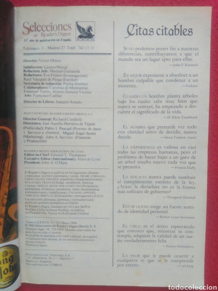 Libros: Selecciones del Readers Digest. 1984 Mayo - Foto 2