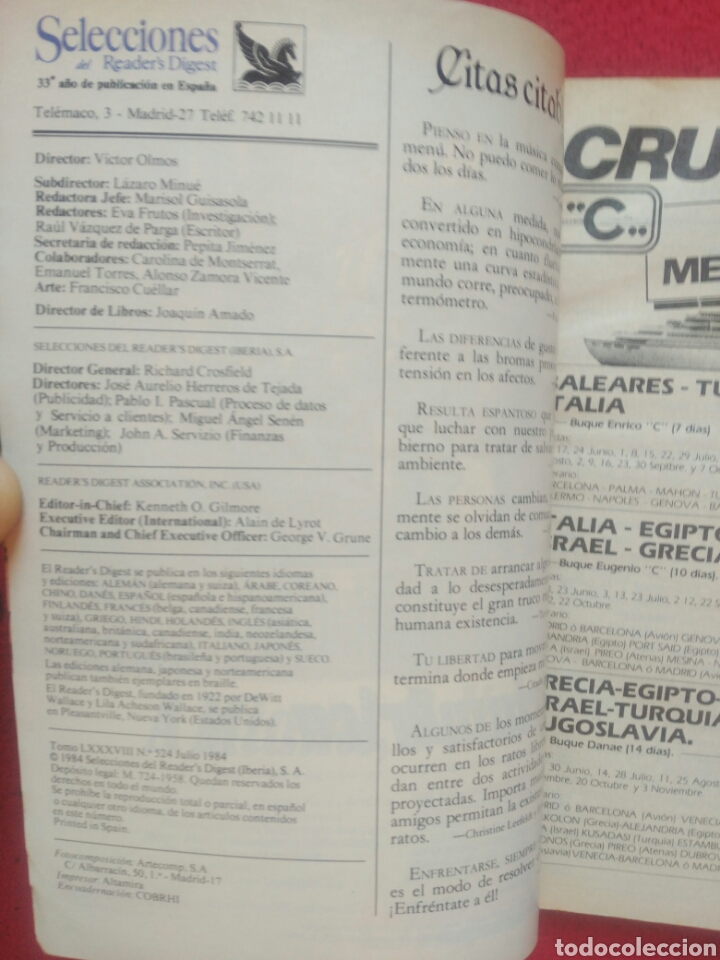 Libros: Selecciones del Readers Digest. 1984 Julio - Foto 2