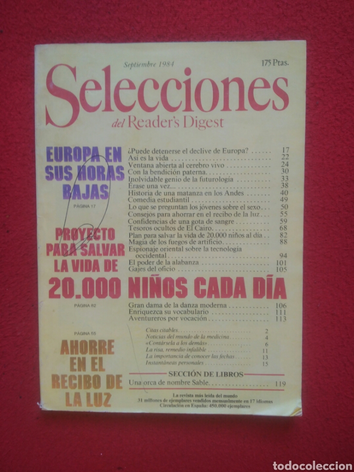 Libros: Selecciones del Readers Digest. 1984 Septiembre - Foto 1