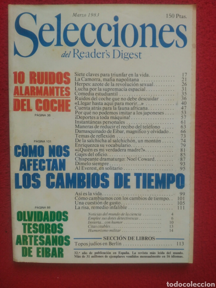Libros: Selecciones del Readers Digest. 1983 Marzo - Foto 2