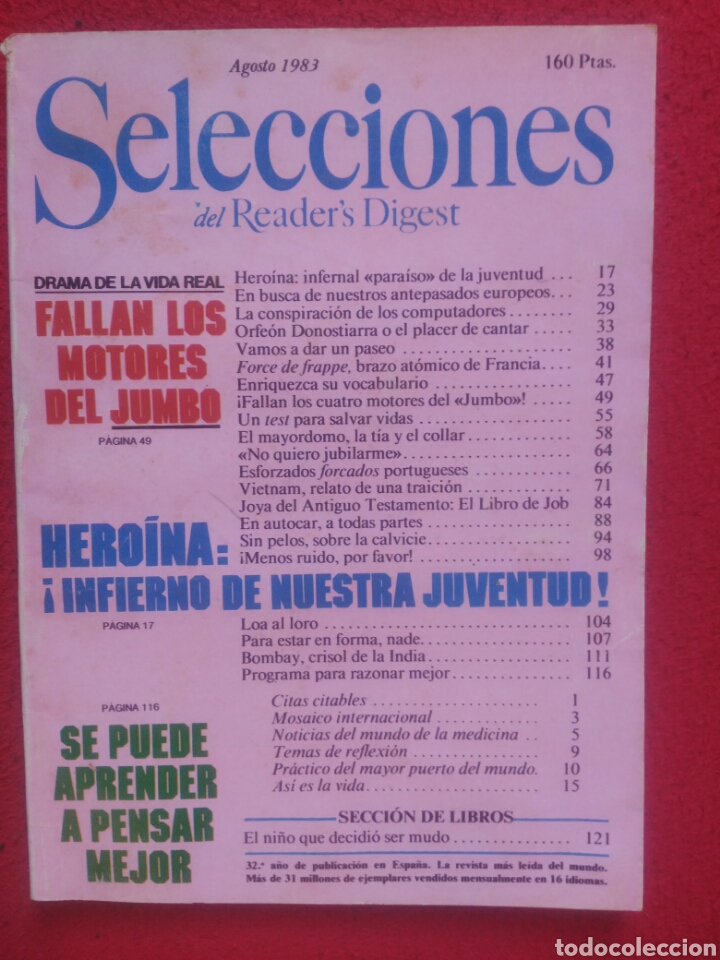 Libros: Selecciones del Readers Digest. 1983 Agosto - Foto 1