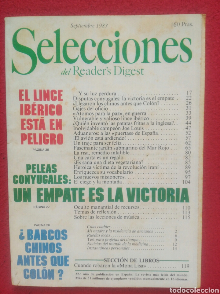 Libros: Selecciones del Readers Digest. 1983 Septiembre - Foto 1