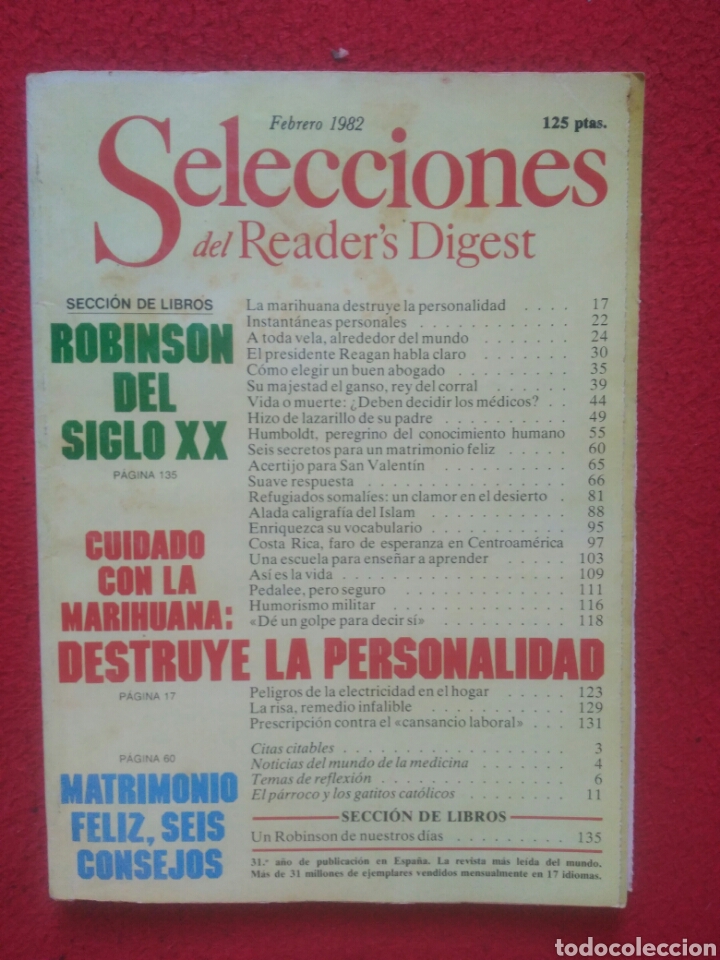 Libros: Selecciones del Readers Digest. 1982 Febrero - Foto 1