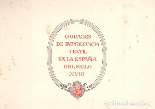Libri di seconda mano: Ciudades de Importancia Textil en la Espa&ntilde;a del siglo XVIII