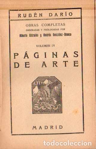 Libros: P&aacute;ginas de arte - Dar&iacute;o, Rub&eacute;n - Foto 1