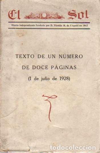 Libros: El Sol, diario independiente - NO CONSTA AUTOR - Foto 1