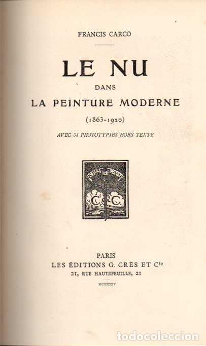 Libros: Le nu dan la peinture moderne. - Carco, Francis - Foto 1