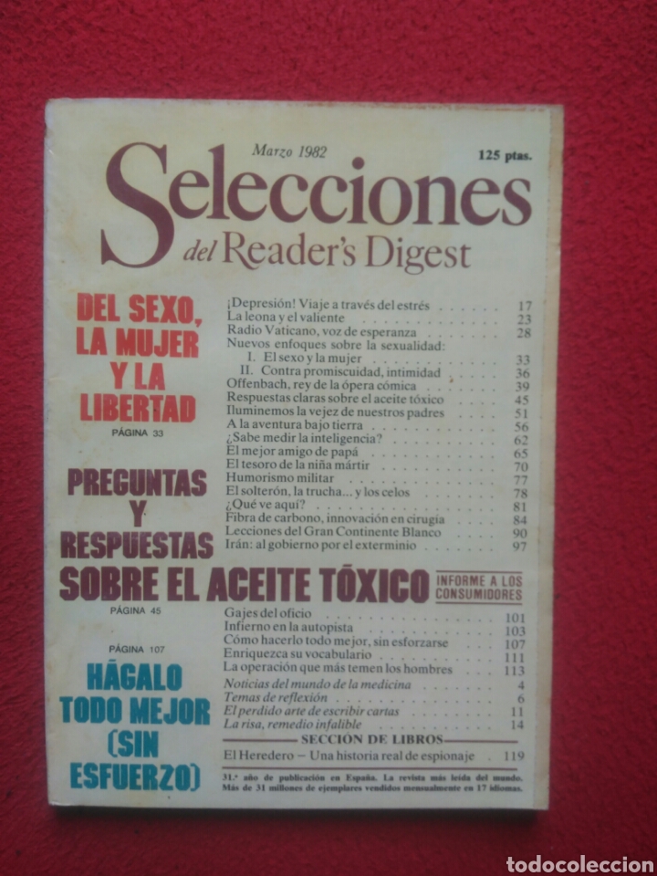 Libros: Selecciones del Readers Digest. 1982 Marzo - Foto 1