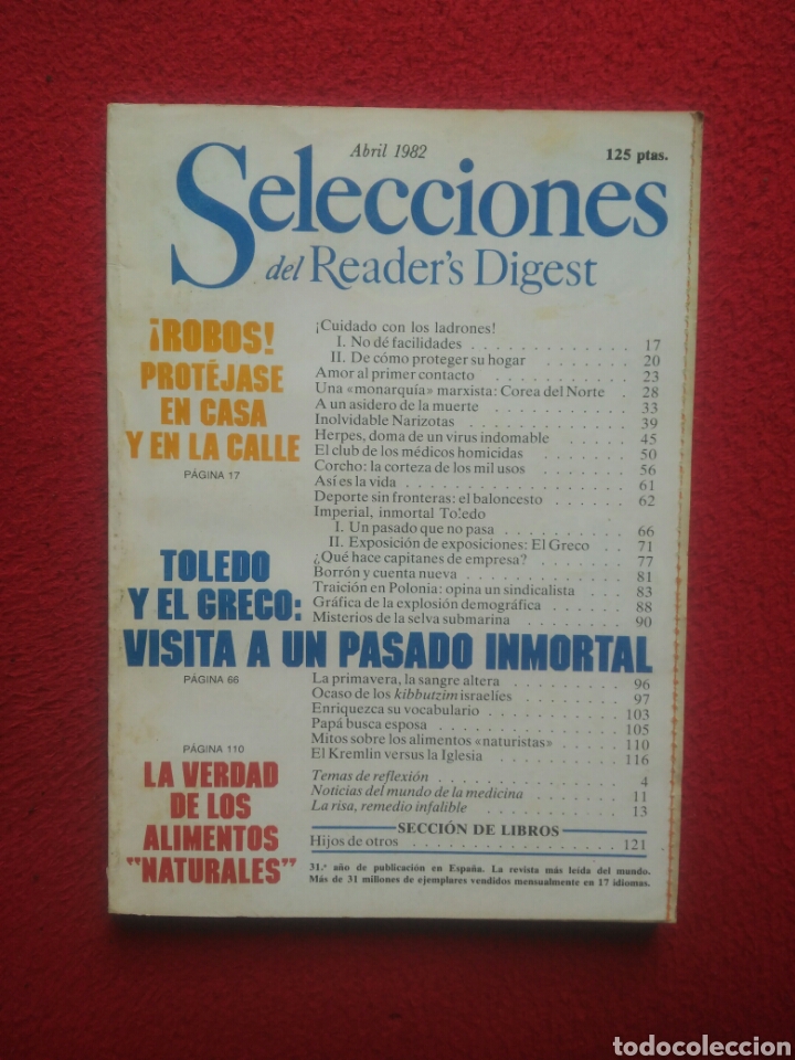 Libros: Selecciones del Readers Digest. 1982 Abril - Foto 1