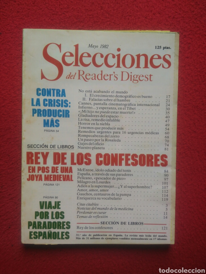 Libros: Selecciones del Readers Digest. 1982 Mayo - Foto 1