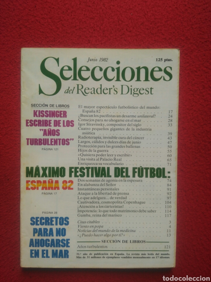 Libros: Selecciones del Readers Digest. 1982 Junio - Foto 1