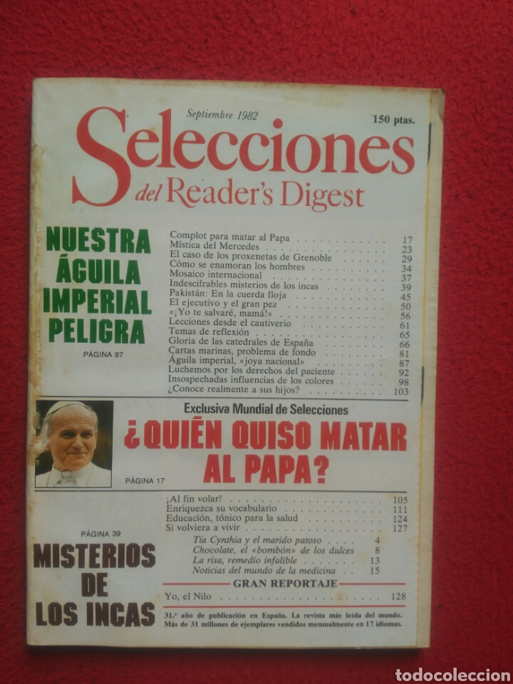 Libros: Selecciones del Readers Digest. 1982 Septiembre - Foto 1
