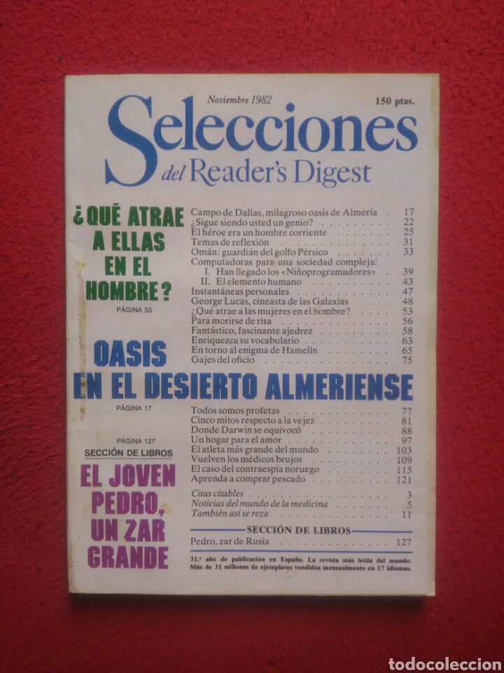 Libros: Selecciones del Readers Digest. 1982 Noviembre - Foto 1