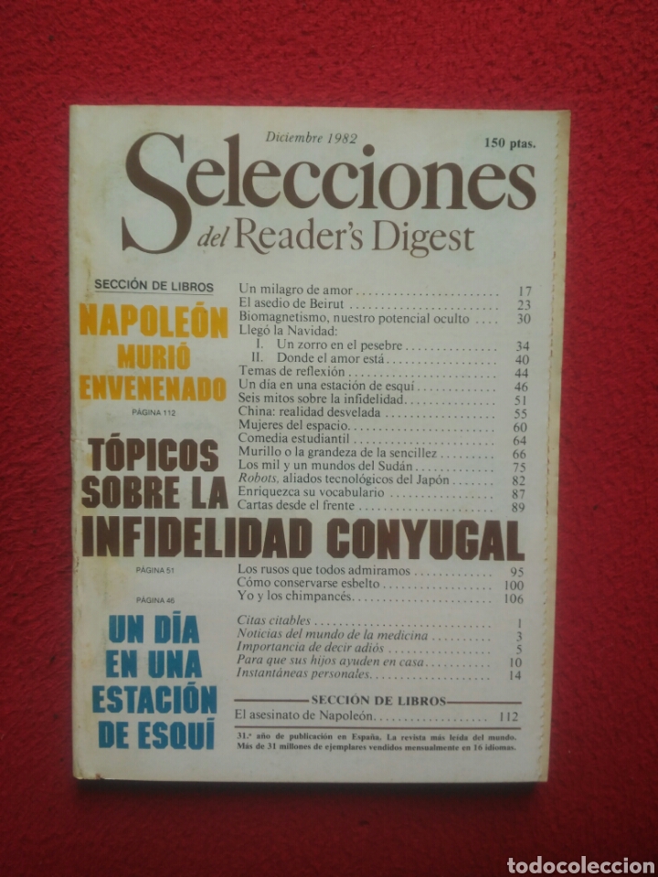 Libros: Selecciones del Readers Digest. 1982 Diciembre - Foto 1