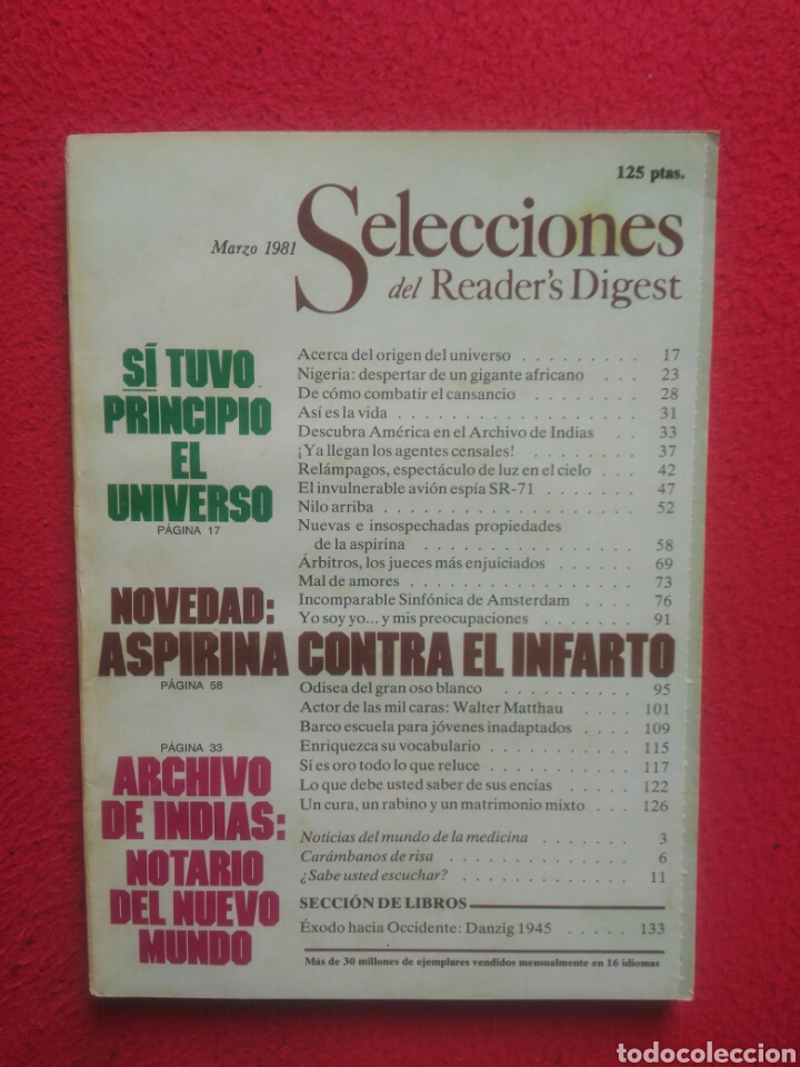 Libros: Selecciones del Readers Digest. 1981 Marzo - Foto 1