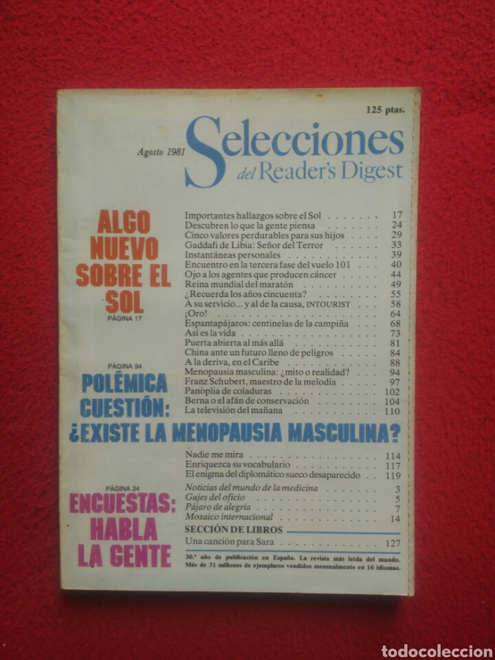Libros: Selecciones del Readers Digest. 1981 Agosto - Foto 1