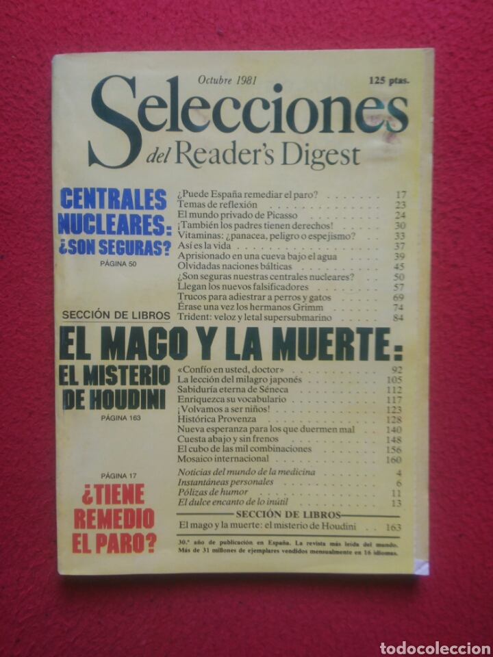 Libros: Selecciones del Readers Digest. 1981 Octubre - Foto 1