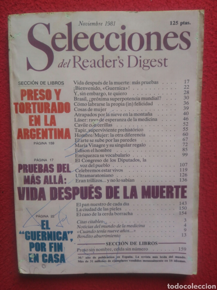 Libros: Selecciones del Readers Digest. 1981 Noviembre - Foto 1