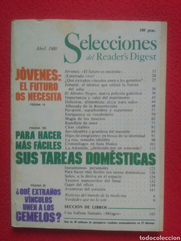Libros: Selecciones del Readers Digest. 1980 Abril - Foto 1