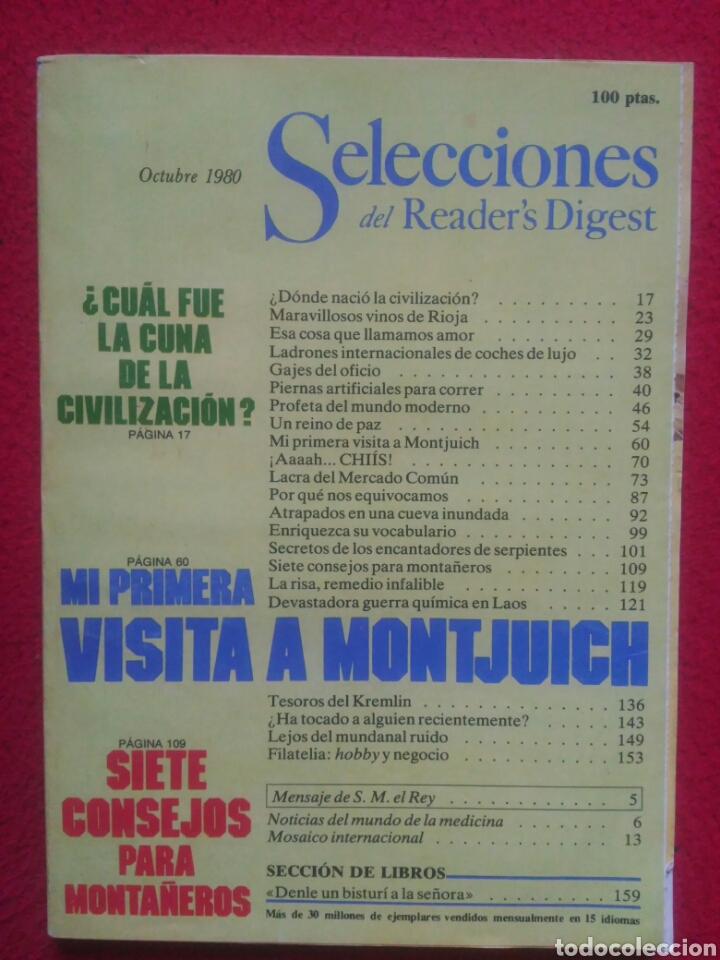 Libros: Selecciones del Readers Digest. 1980 Octubre - Foto 1