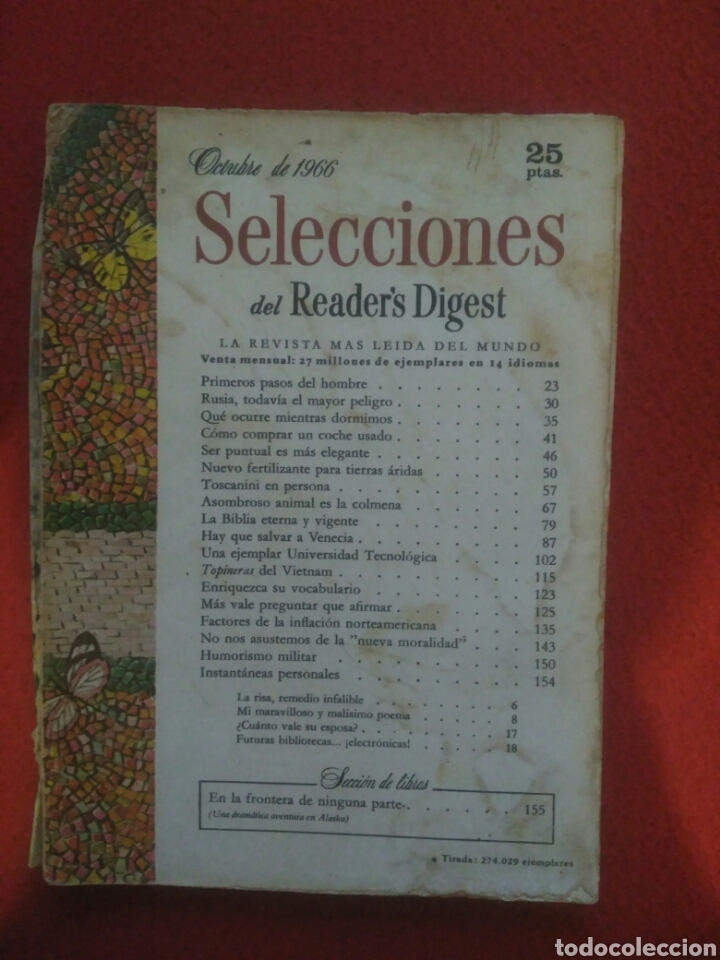 Libros: Selecciones del Readers Digest. 1966 Octubre - Foto 1