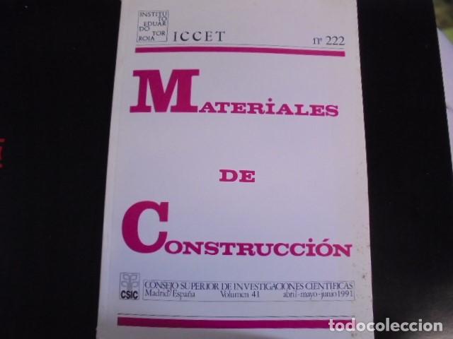 Libros: INSTITUTO TORROJA - MATERIALES DE CONSTRUCCION - N&ordm; 222 - 1991 - SIN USAR - Foto 1