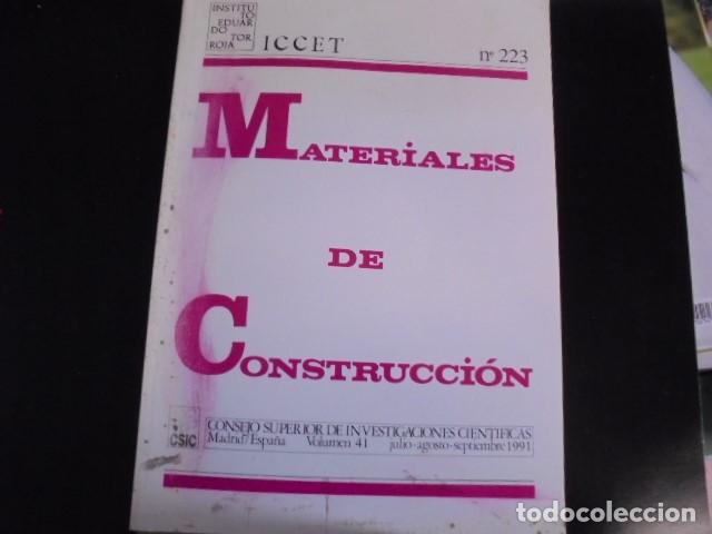 Libros: INSTITUTO TORROJA MATERIALES DE CONSTRUCCION 223 - 1991 - SIN USAR - Foto 1
