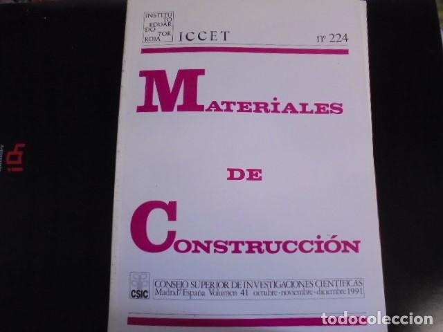 Libros: INSTITUTO TORROJA MATERIALES DE CONSTRUCCION 224 - 1991 - PERFECTO ESTADO - Foto 1