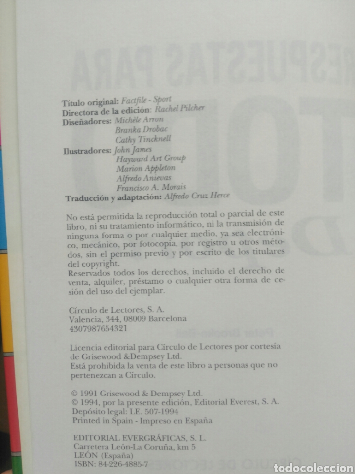 Libros: Respuestas para todo tipo de deportes. Circulo de lectores - Foto 2