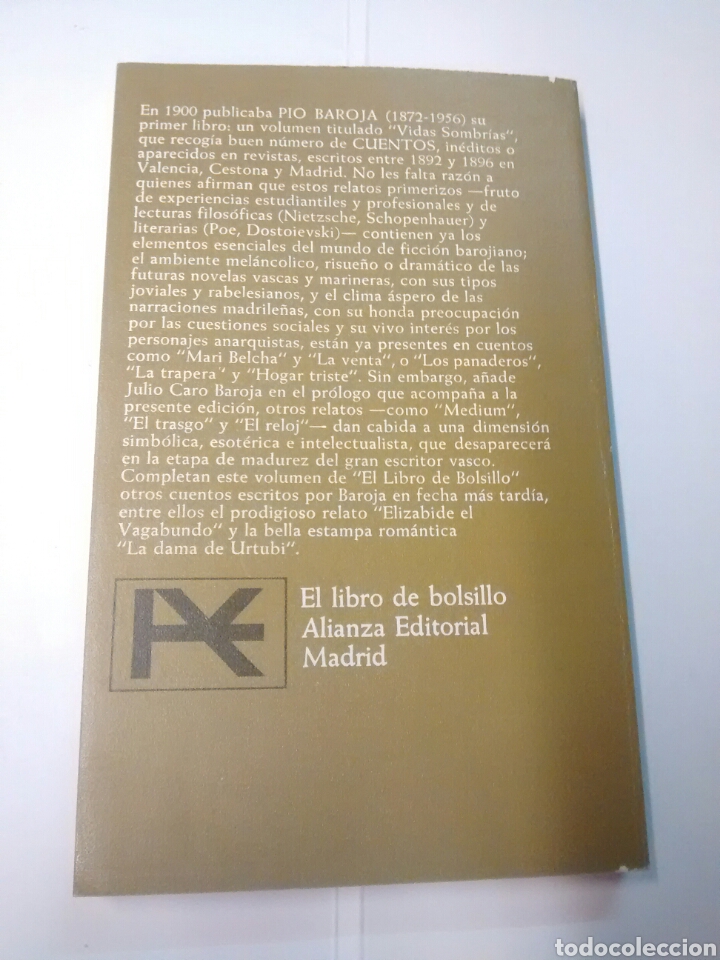 Libros: Cuentos - P&iacute;o Baroja - 1971 - Cuarta edici&oacute;n Alianza Editorial - Foto 2