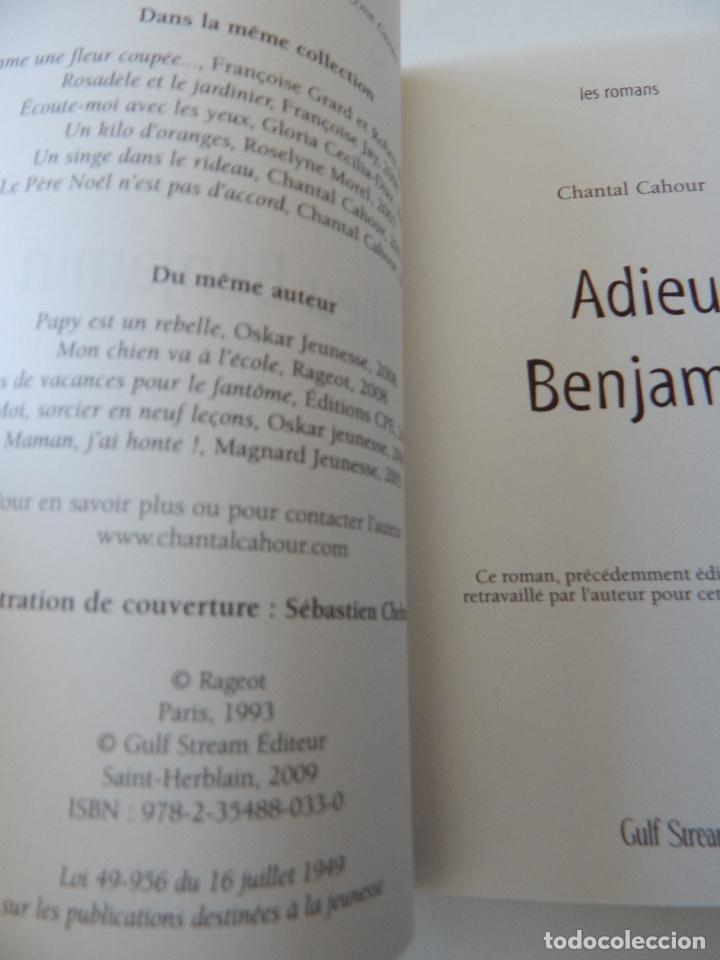 Libros: Adieu Benjamin - Chantal Cahour, 2009 - Foto 6