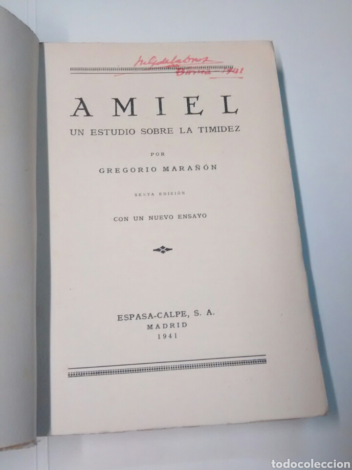 Libros: Amiel - Gregorio Mara&ntilde;&oacute;n - 1941 - Foto 3