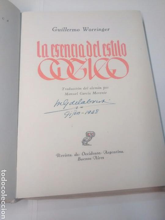 Libros: La esencia del estilo g&oacute;tico - Guillermo Worringer - 1942 - Foto 3