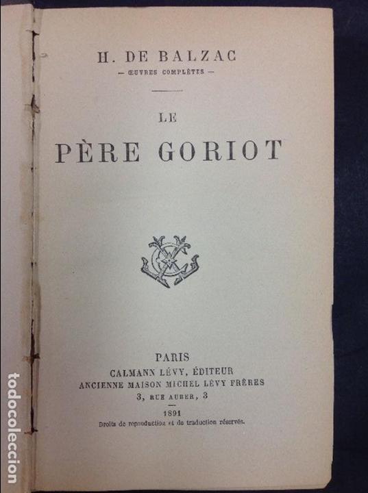B&uuml;cher: Le pere gordito H.De BALZAC-1891