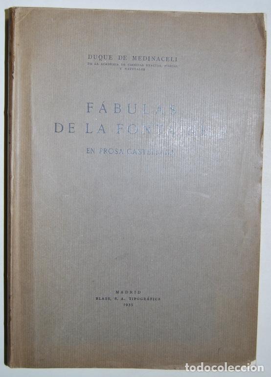 Libros: FABULAS DE LA FONTAINE EN PROSA CASTELLANA - DUQUE DE MEDINACELI - Foto 1