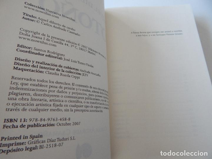 Libros: Aquel diluvio de oto&ntilde;o - Carlos Andrade - Foto 5