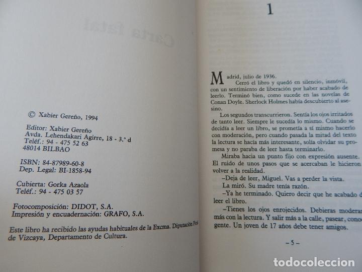 Libros: Carta fatal - Xabier Gere&ntilde;o - Foto 6