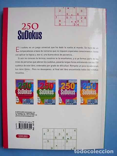 Libros: LIBRO 250 SUDOKUS. SERVILIBRO EDICIONES - Foto 2